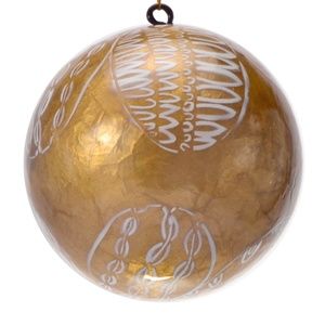 Athena Lacquered Hand-made Painted Capiz Christmas Ornament